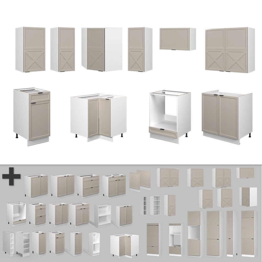 Vicco Cucina angolare completa Grigio/beige/bianco 160 x 190 cm , PL Rovere