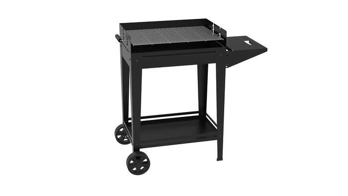 Barbecue a Carbone 93,5x40,5x88,5 cm Griglia Altezza Regolabile in Acciaio Denia Nero