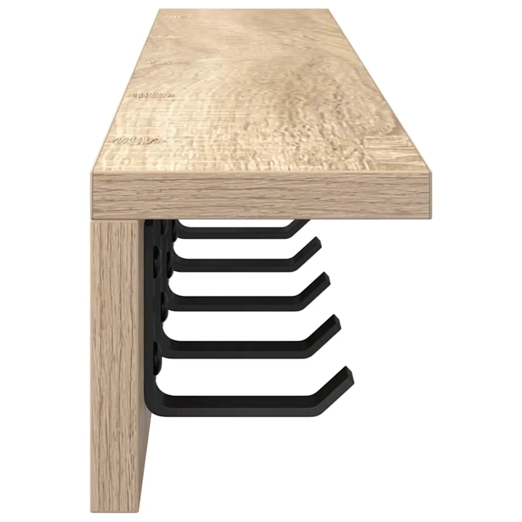 Appendiabiti a muro Rovere Sonoma 80 x 10,5 x 10,5 cm 874365