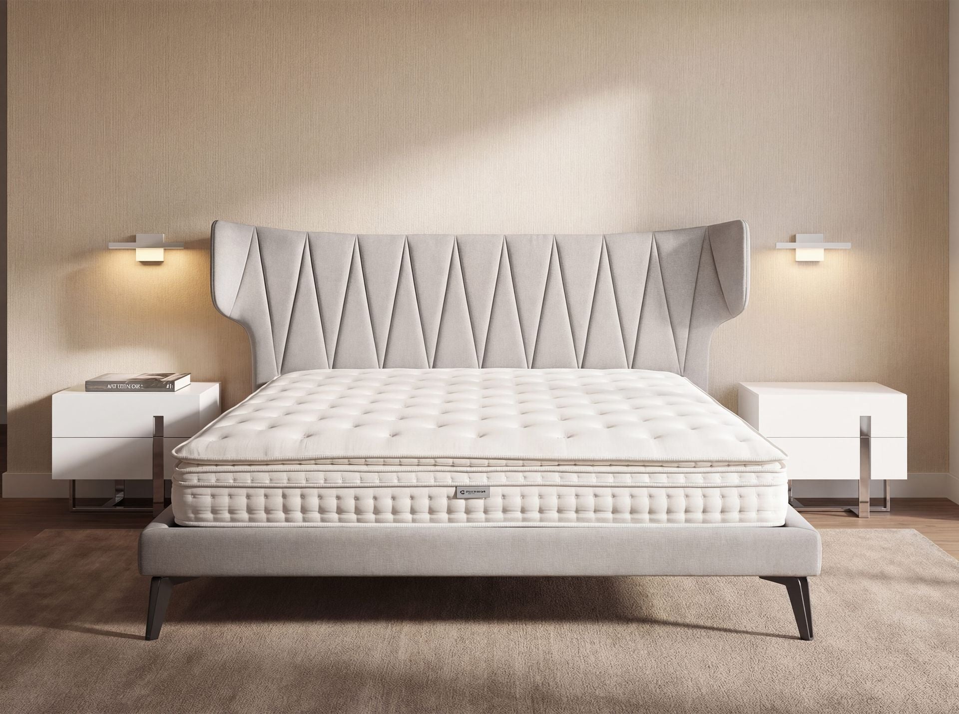 Materasso ibrido in lattice naturale con mini molle e molle insacchettate a 7 zone 160x200