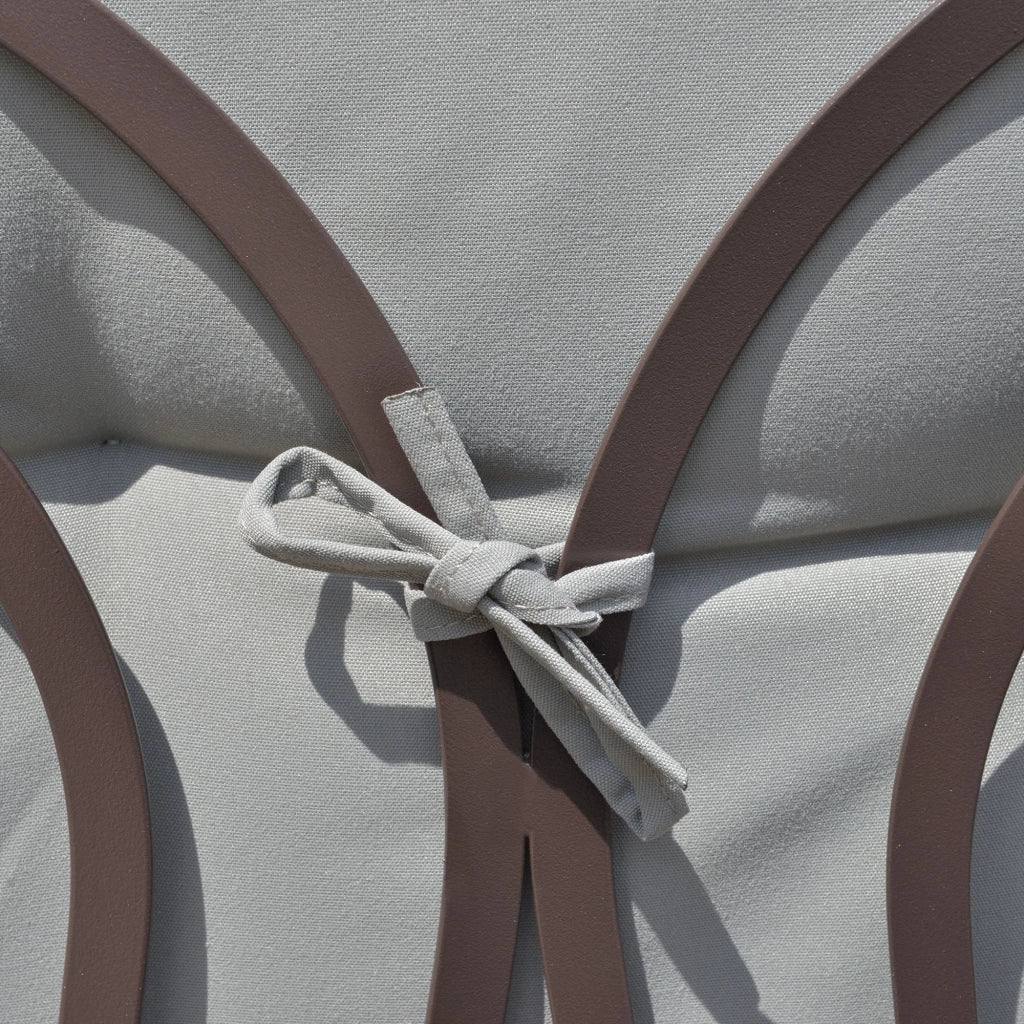 Dondolo da Giardino 3 Posti 208x121x172 cm con Tetto Regolabile Portabicchieri e Cuscini in Metallo e Tessuto Grigio
