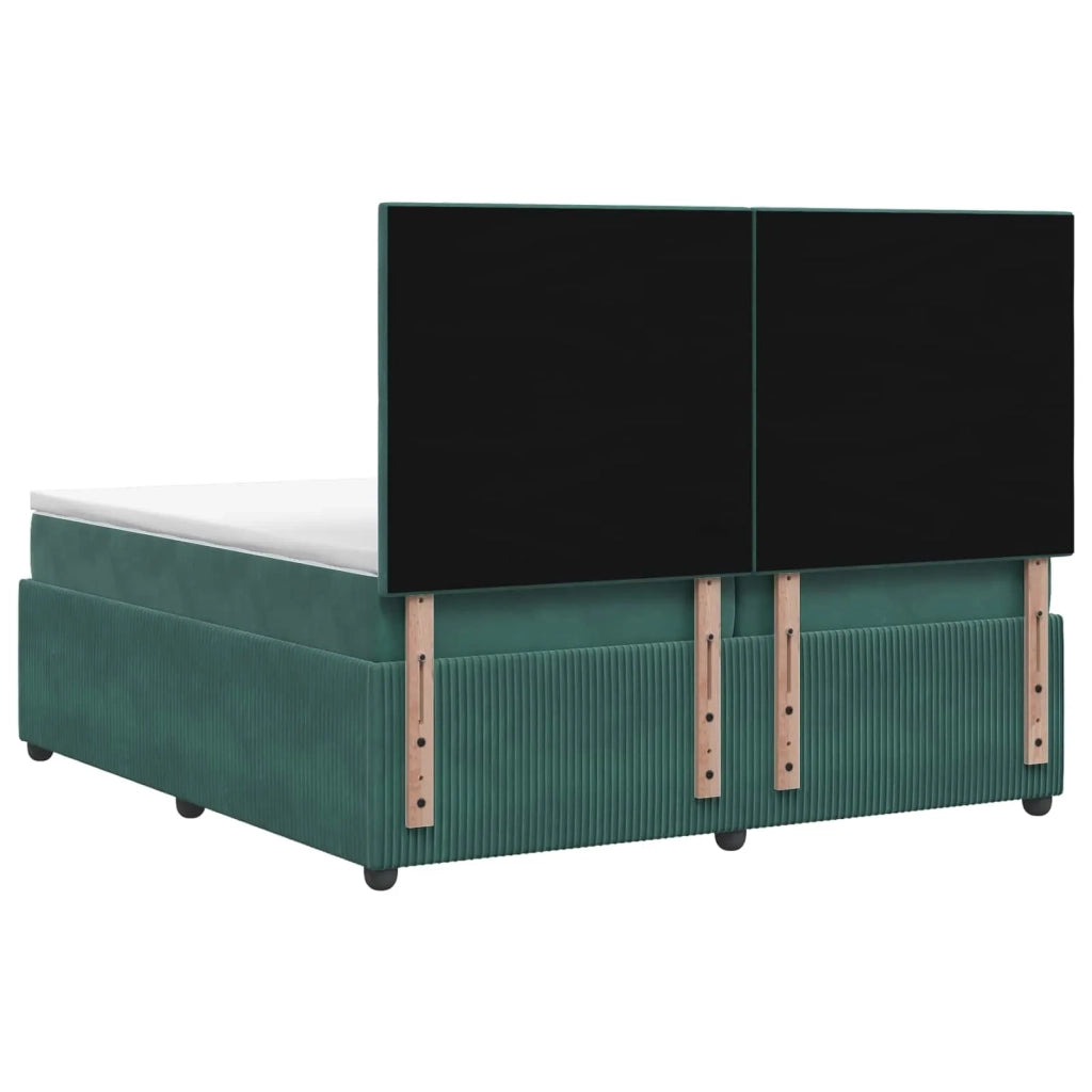 Letto box spring con materasso Verde Scuro 200 x 200 cm Velluto 3454682