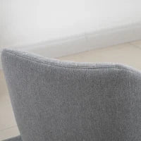 Set di 2 Sedie da Pranzo Design Scandinavo - Gambe affusolate in legno di faggio - Seduta Schienale braccioli ergonomici Lino Grigio