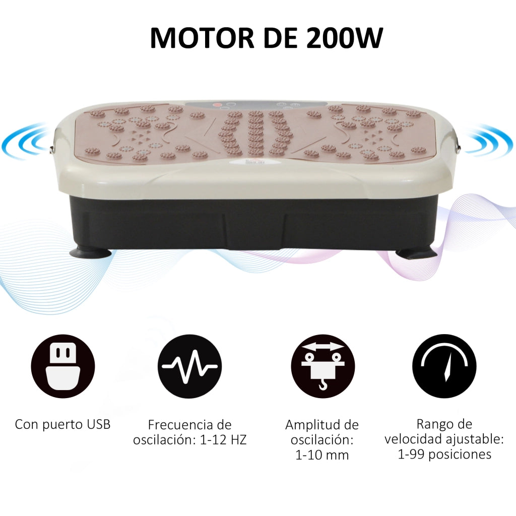 Piattaforma Vibrante con Bande Elastiche ¨C Minimal ¨C 54x33x14cm Marrone e Nero