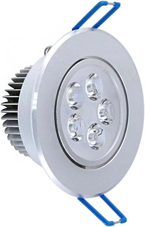 FARETTO 5 LED 5 W AD INCASSO CON ALETTE A MOLLA ROTONDO LUCE FREDDA LED DRIVER