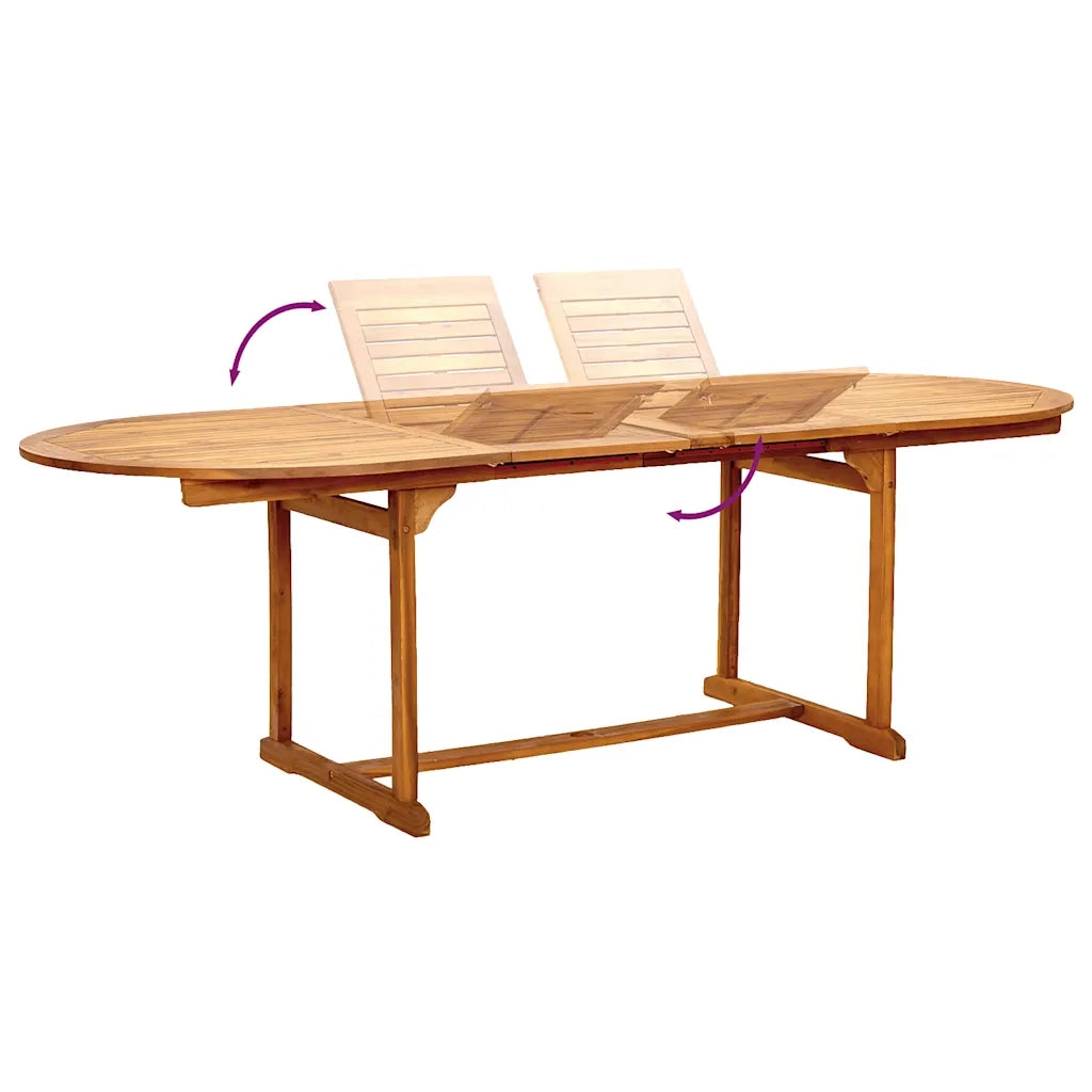 vidaXL Set Pranzo da Giardino 9pz Legno Massello di Acacia e Textilene
