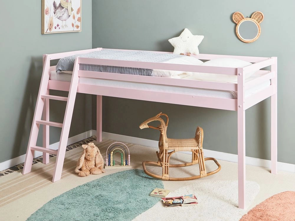 Letto per bambini Rosa in legno di pino UE 90 x 200 cm con telaio a doghe Letto per bambini piccoli