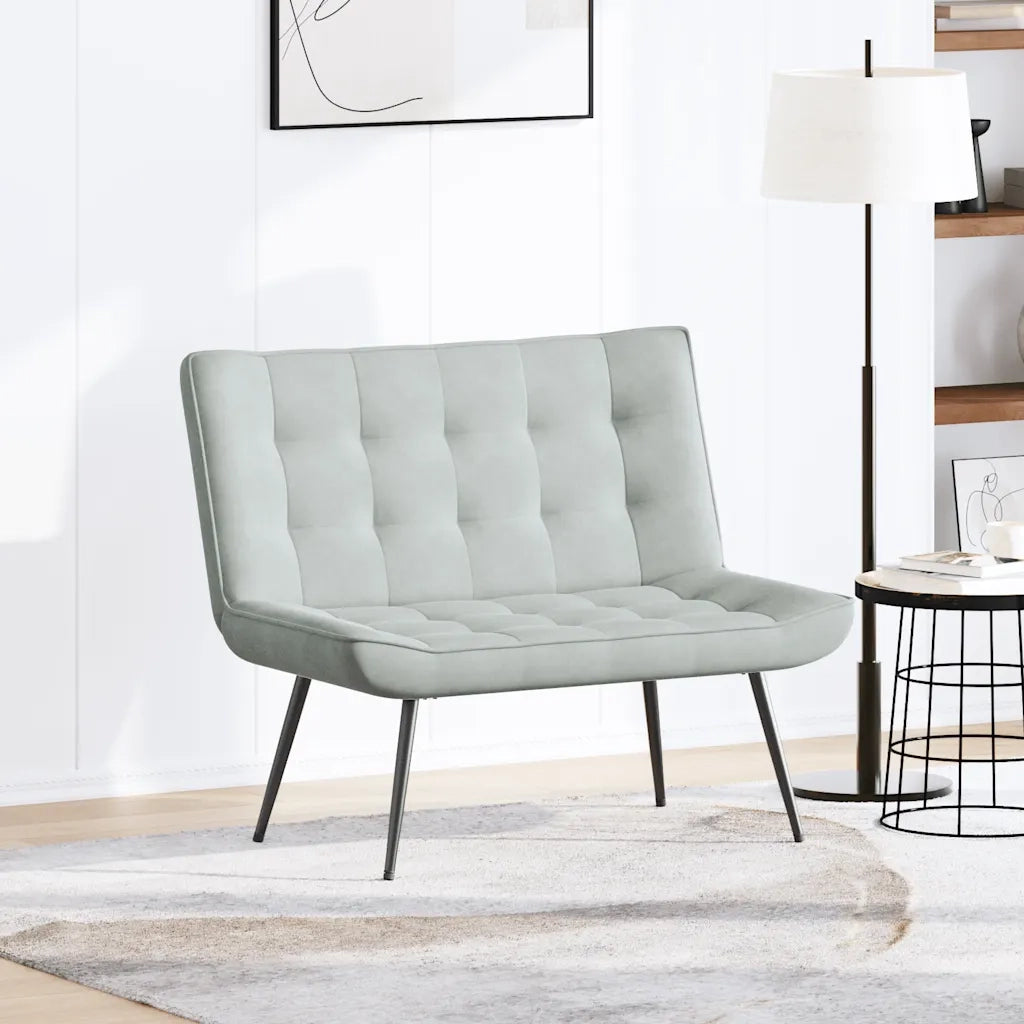 Panca Grigio Chiaro 110x74x84 cm in Velluto CFW4717045