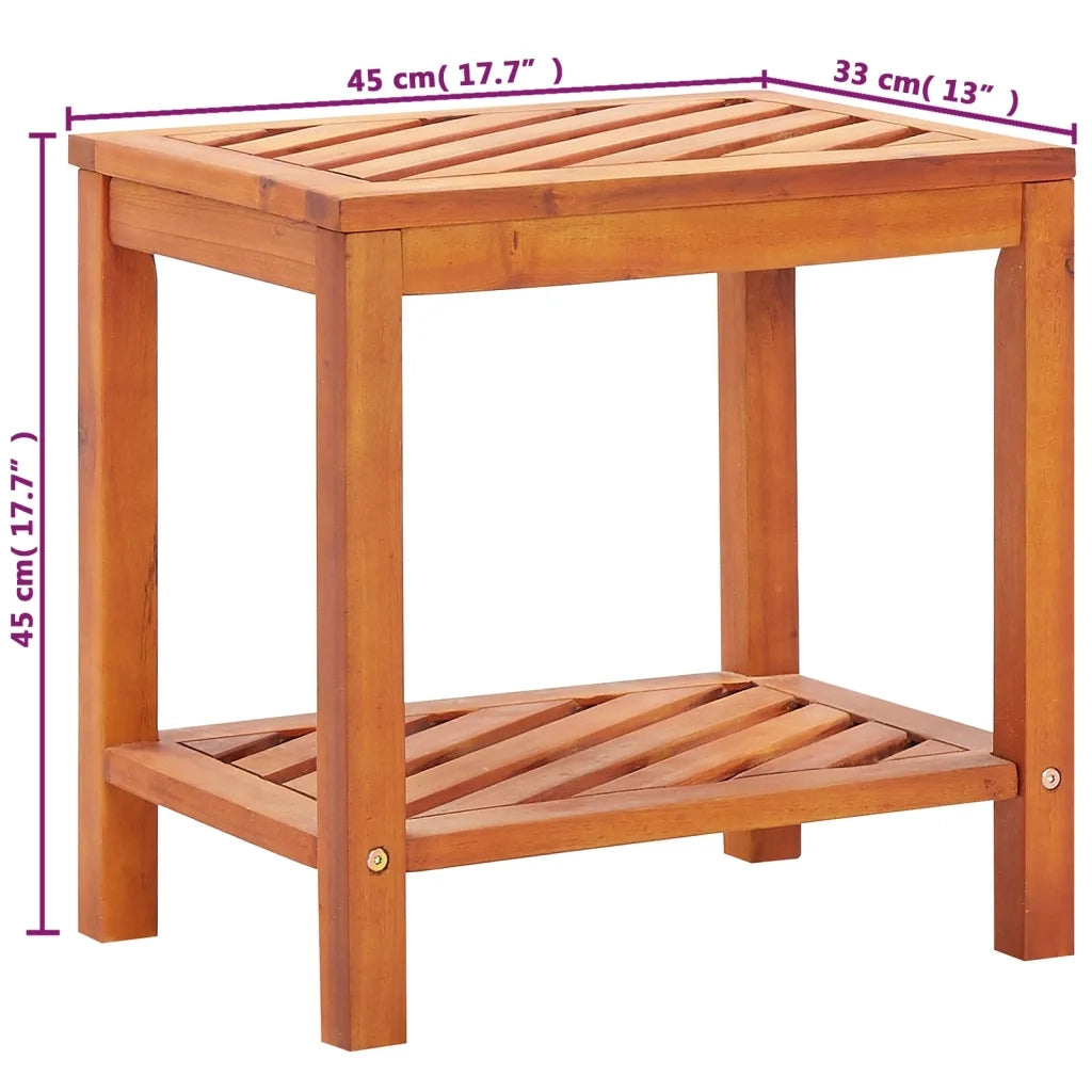 Tavolinetto in Legno Massello di Acacia 45x33x45 cm 44067