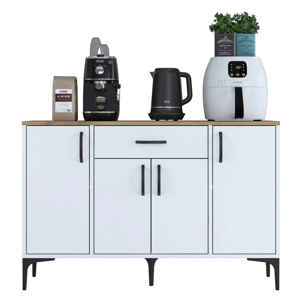Madia Piobbico, Credenza un Cassetto, 120x40x79h cm Bianco