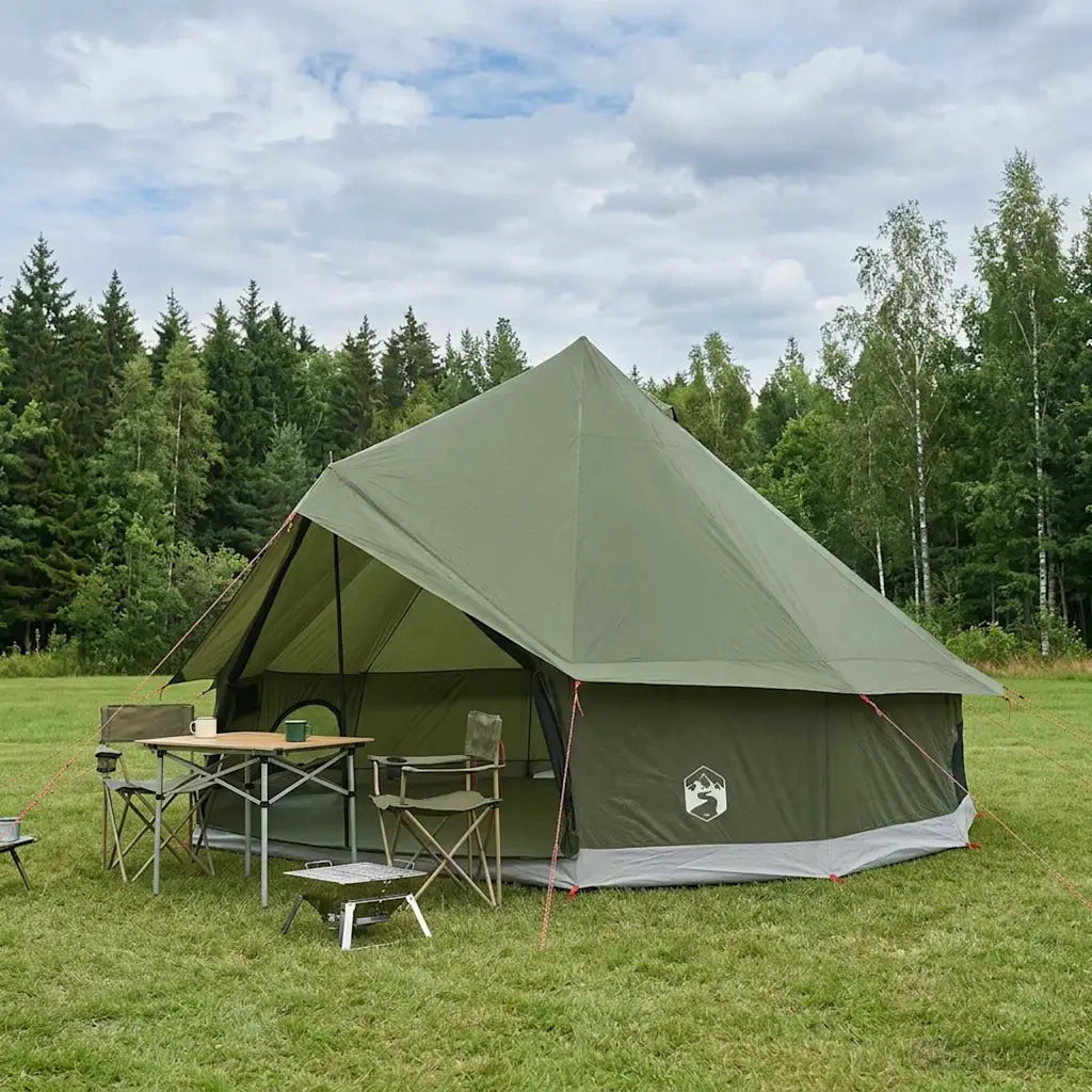 Tenda Tipi Verde Oliva 300 x 300 x 200 cm Poliestere e Acciaio 42029026