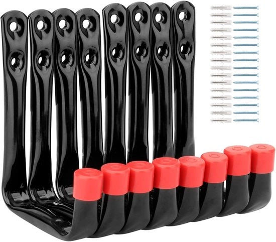 Organizzatore per attrezzi da giardino in acciaio - 8 pezzi - Nero - 12cm x 9cm