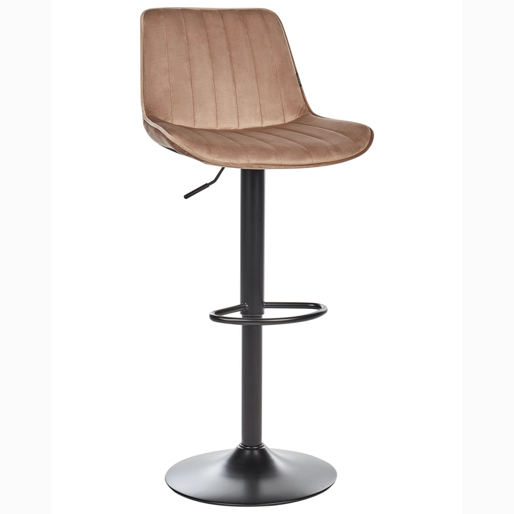 Set di 2 sedie da bar in velluto marrone gambe in acciaio nero senza braccioli set da pranzo salotto soggiorno moderno
