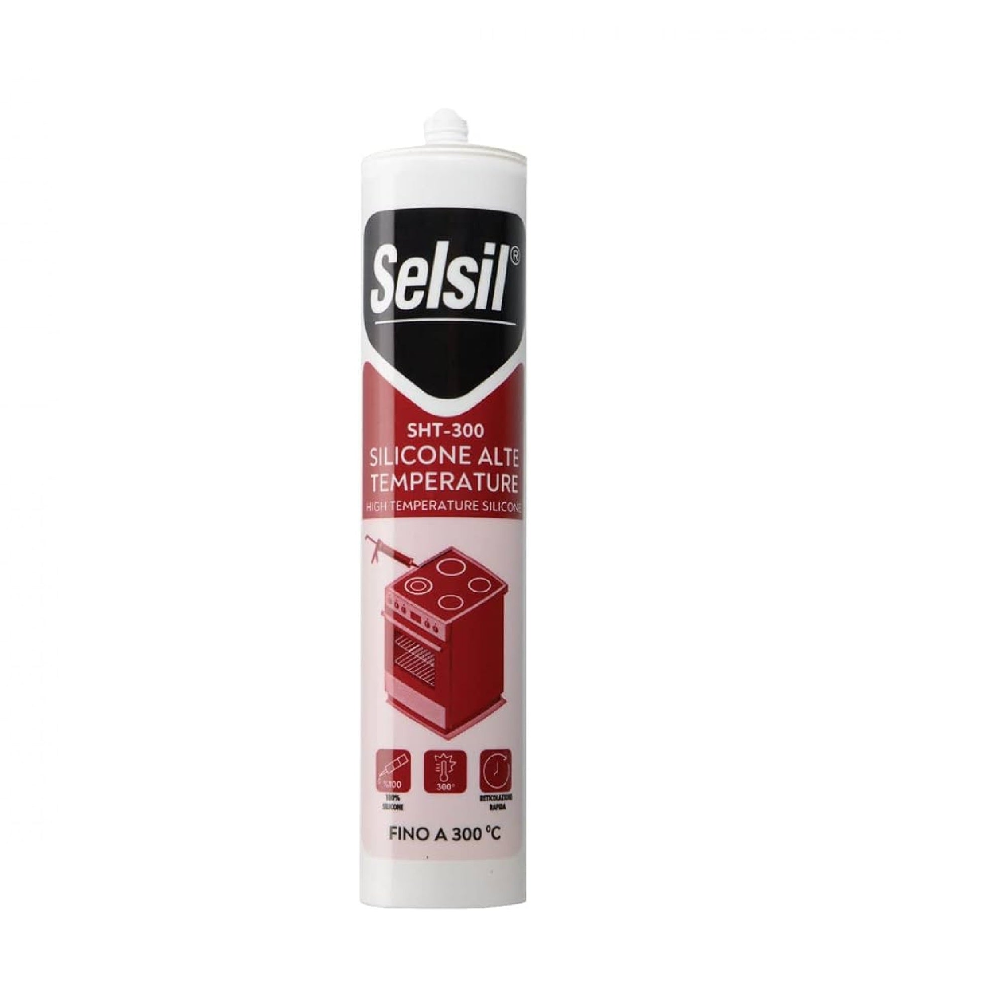Silicone acetico alta temperatura SNH SELSIL nero sigillante siliconico 310 ml ROSSO