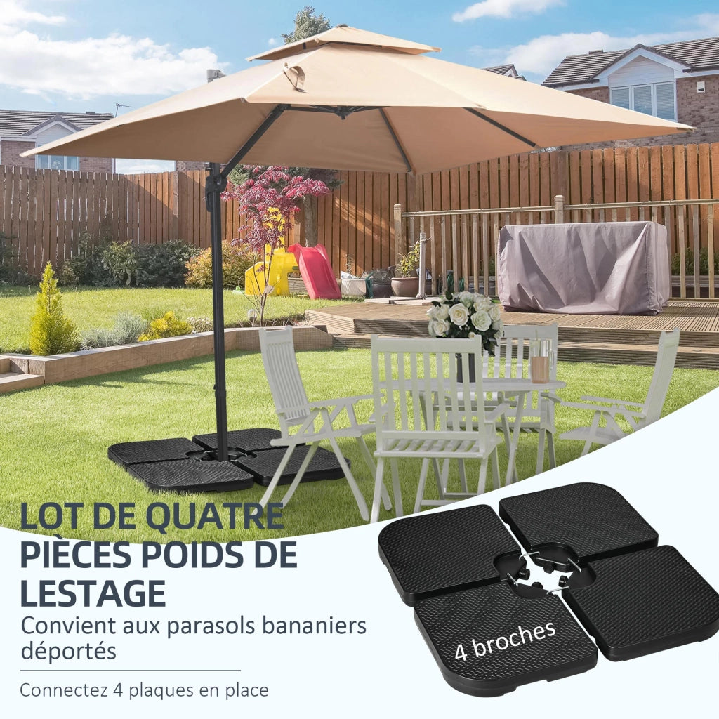 Base per Parasole 4 Pezzi ¨C zephmum ¨C Nero 99x99x8 cm