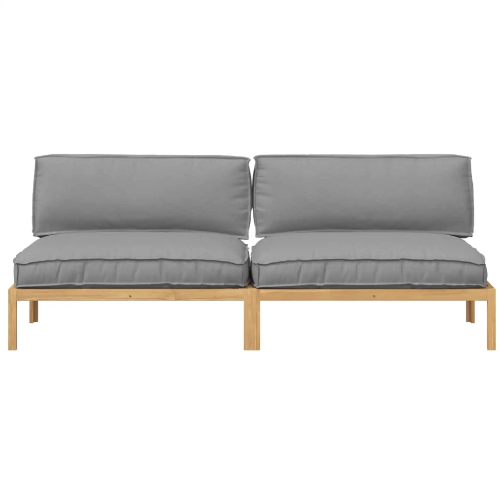 Set di divani con cuscino 2 pcs Grigio Legno di Acacia Massello