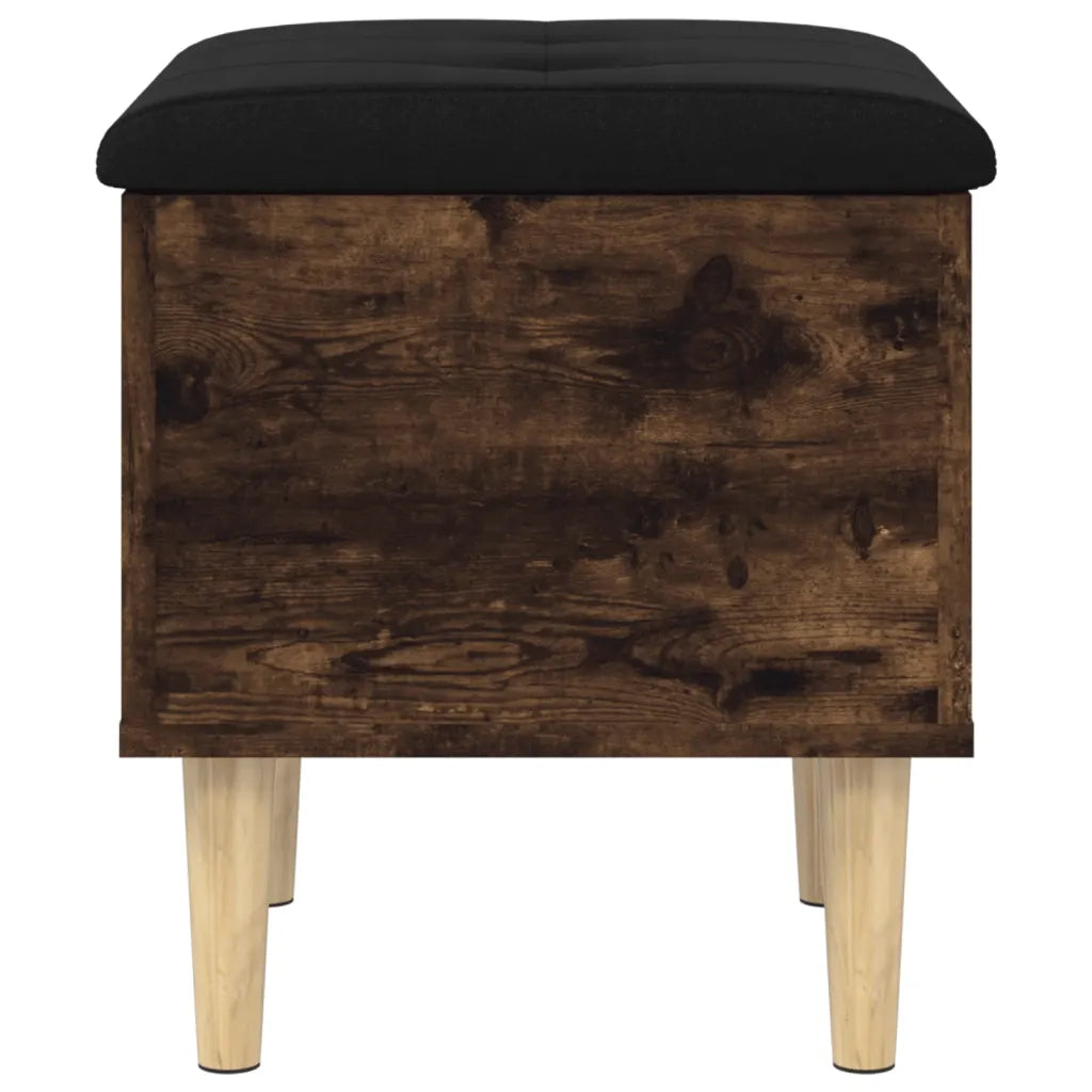 Panca Portaoggetti-Sgabello-Panca con Contenitore Rovere Fumo 42x42x46 cm Legno Multistrato