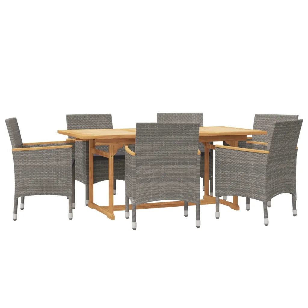 Set da Pranzo per Giardino 7 pz con Cuscini Grigio 3103585