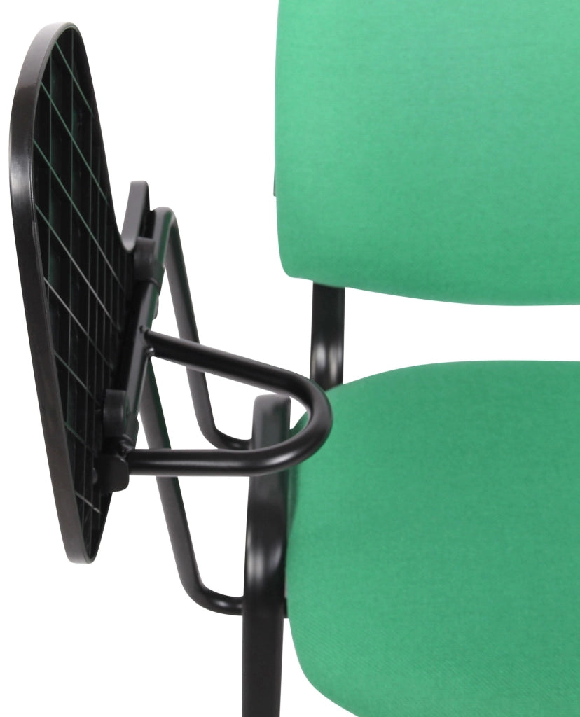 Sedia Ken in tessuto con tavolino ribaltabile verde