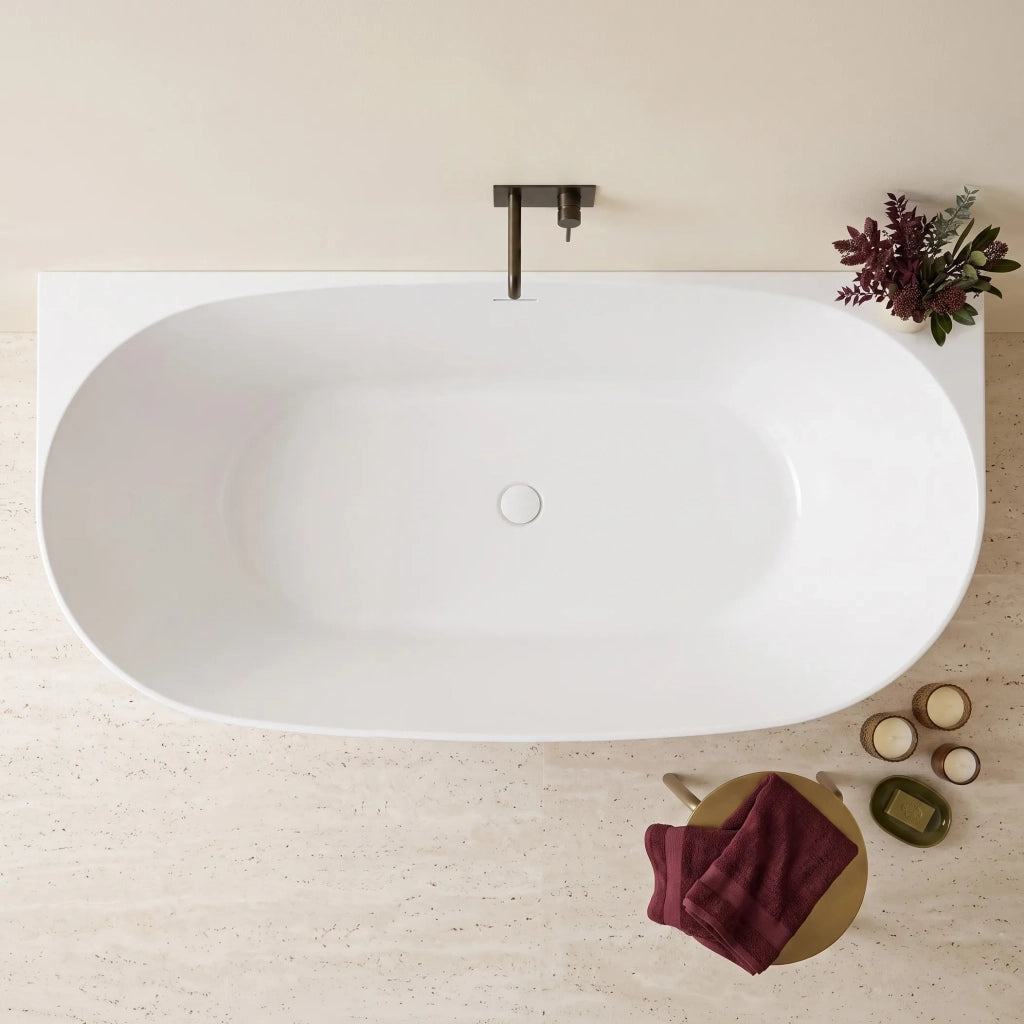 Vasca Bagno A Parete Rea Eris 170cm Copritappo bianco