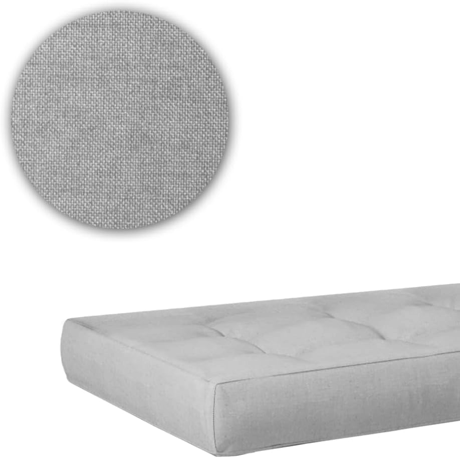 Set di cuscini per pallet, Grigio, 2 parti, per l'utilizzo su europallet per ambienti interni ed esterni