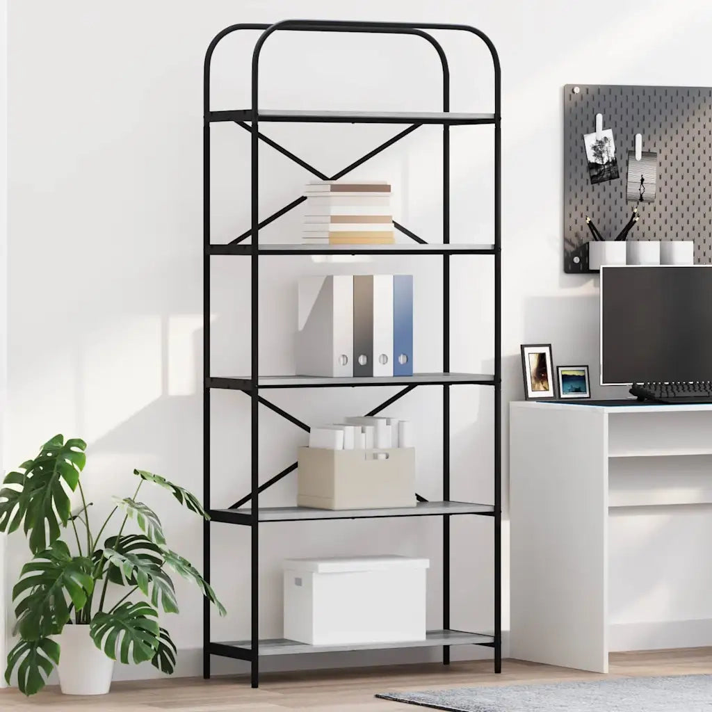 Libreria Grigio Sonoma 80 x 30 x 183 cm Legno multistrato