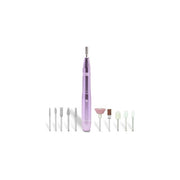 Rio Beauty limetta elettrica professionale per unghie, USB, 11 testine, 66 accessori, 20000 giri-min, viola