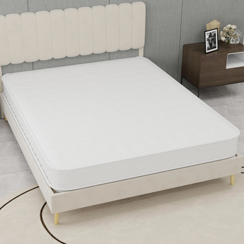 Materasso a molle insacchettate con memory foam e tessuto 3D traspirante; bianco