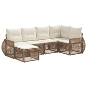 Set Divano da Giardino 6 pcs Beige e Bianco Crema polyrattan 3435486