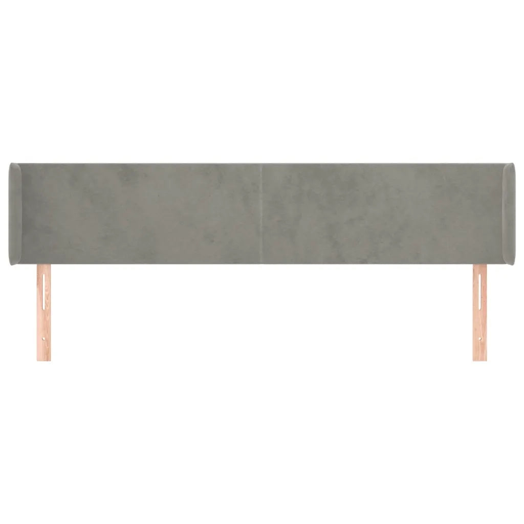 Testiera | Testata ad Orecchio Grigio Chiaro 183x16x78/88 cm in Velluto