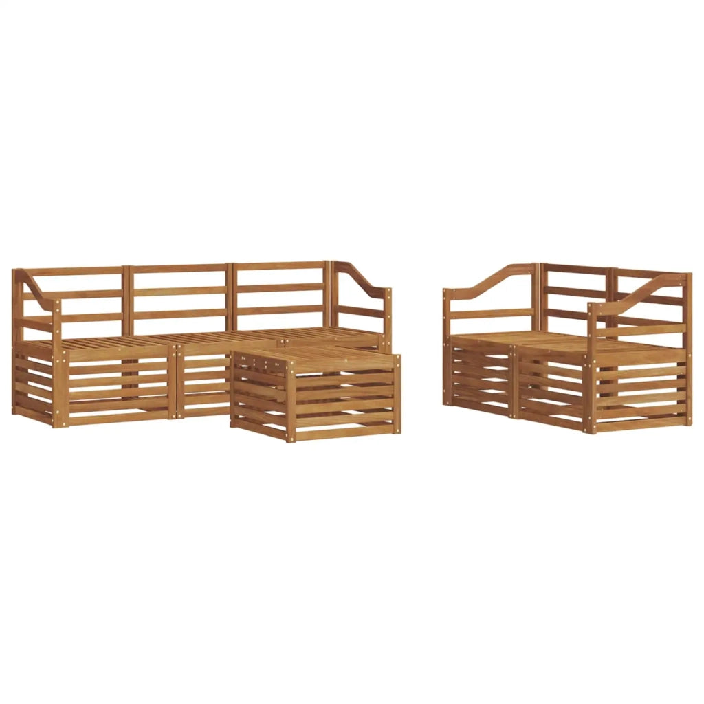 Set divani 6 pcs Naturale Legno di Acacia Massello