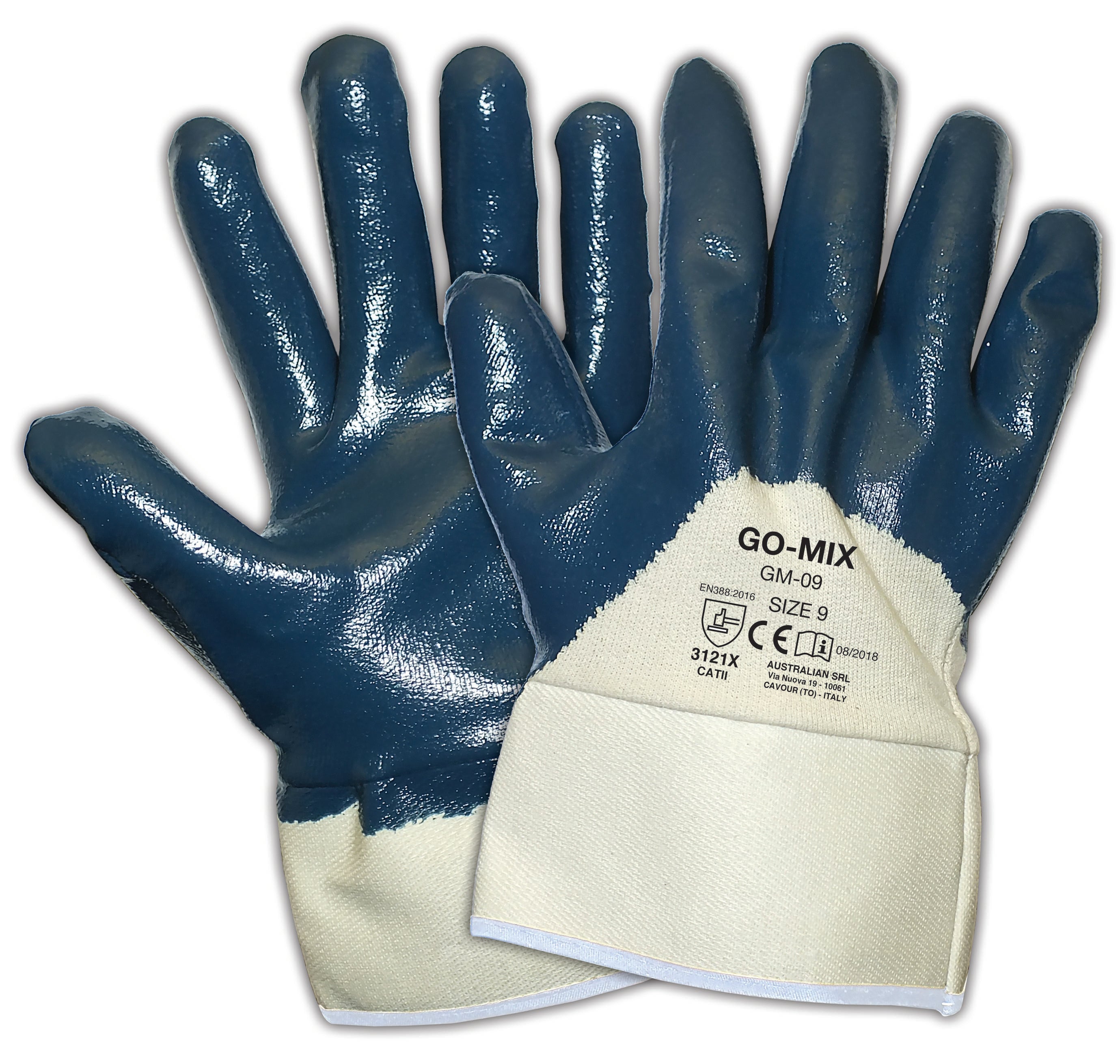 AUSTRALIAN GUANTI NBR DORSO AREATO MAN.TELA TG. 9 ART.GM-09 confezione da PAIA 12