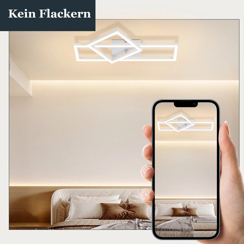 ZMH Lampada da soffitto plafoniera LED bianca 3000K 2 cornici per soggiorno corridoio cucina