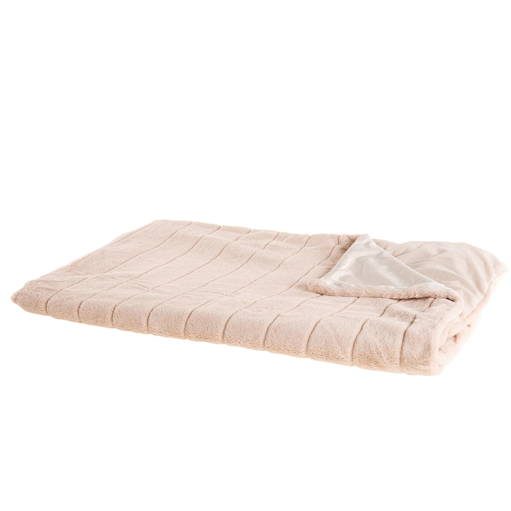 Coperta plaid in tessuto di poliestere rosa 150 x 200 cm Copriletto per soggiorno minimalista