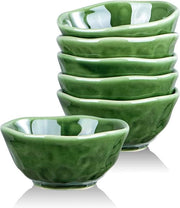 Set di dessertkommen ceramici, 10 oz, set da 6, resistente al forno e al microonde. Adatto per riso, gelato, zuppe, snack, cereali per colazione, chili, contorni ecc. Set di dessertkommen (verde)