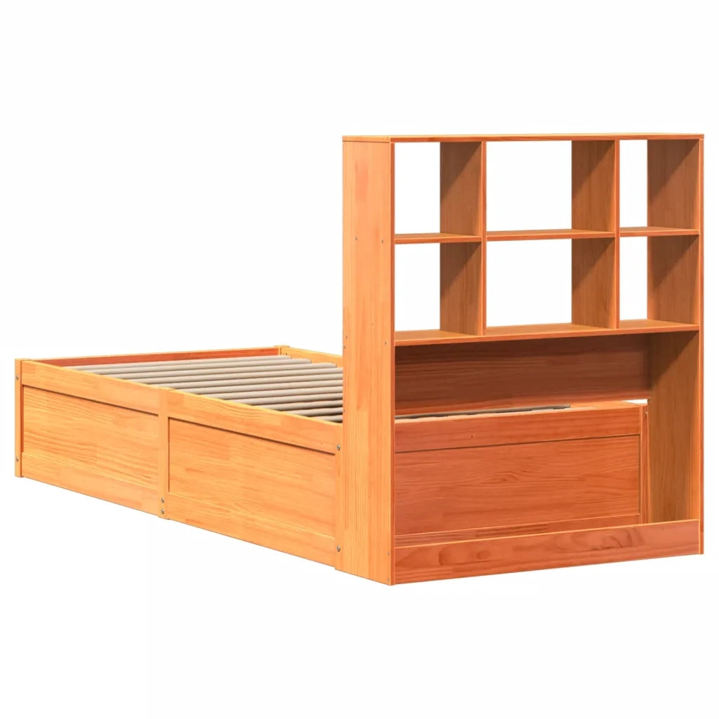 Giroletto senza Materasso Marrone Cera 100x200 cm Legno di Pino