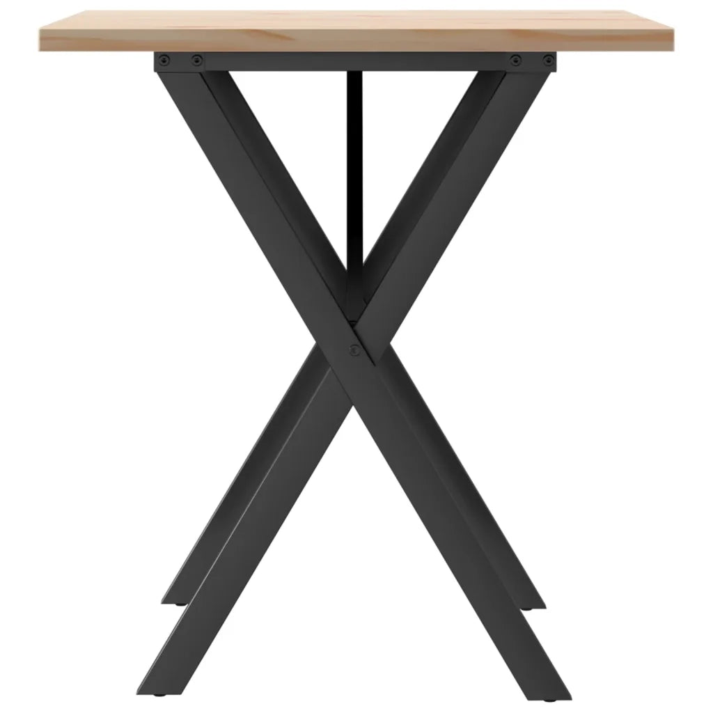 vidaXL Tavolo da Pranzo Telaio a X 60x60x75,5 cm Legno Pino e Acciaio