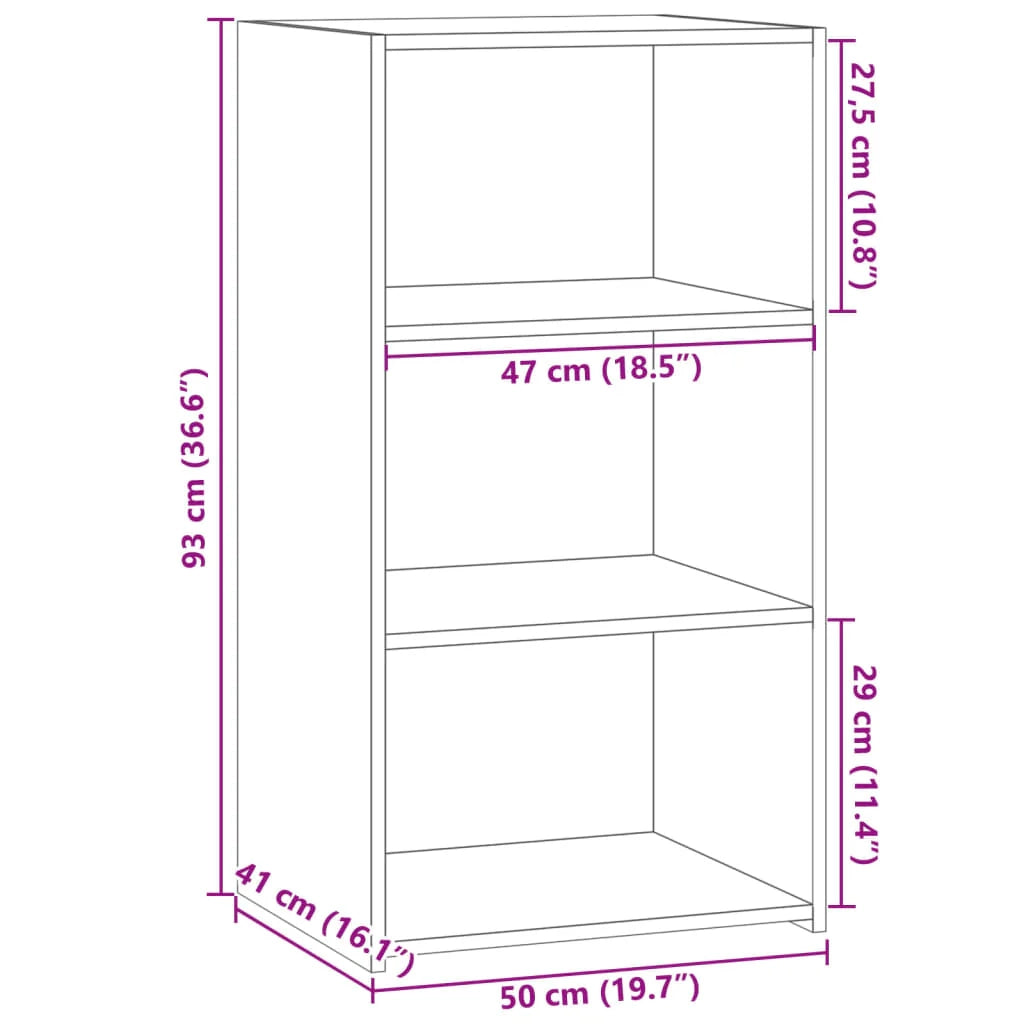 Buffet credenza cassettiera armadio mobile contenitore organizer cucina soggiorno Sonoma 50 x 41 x 93 cm legno ingegnerizzato grigio 02_0036370