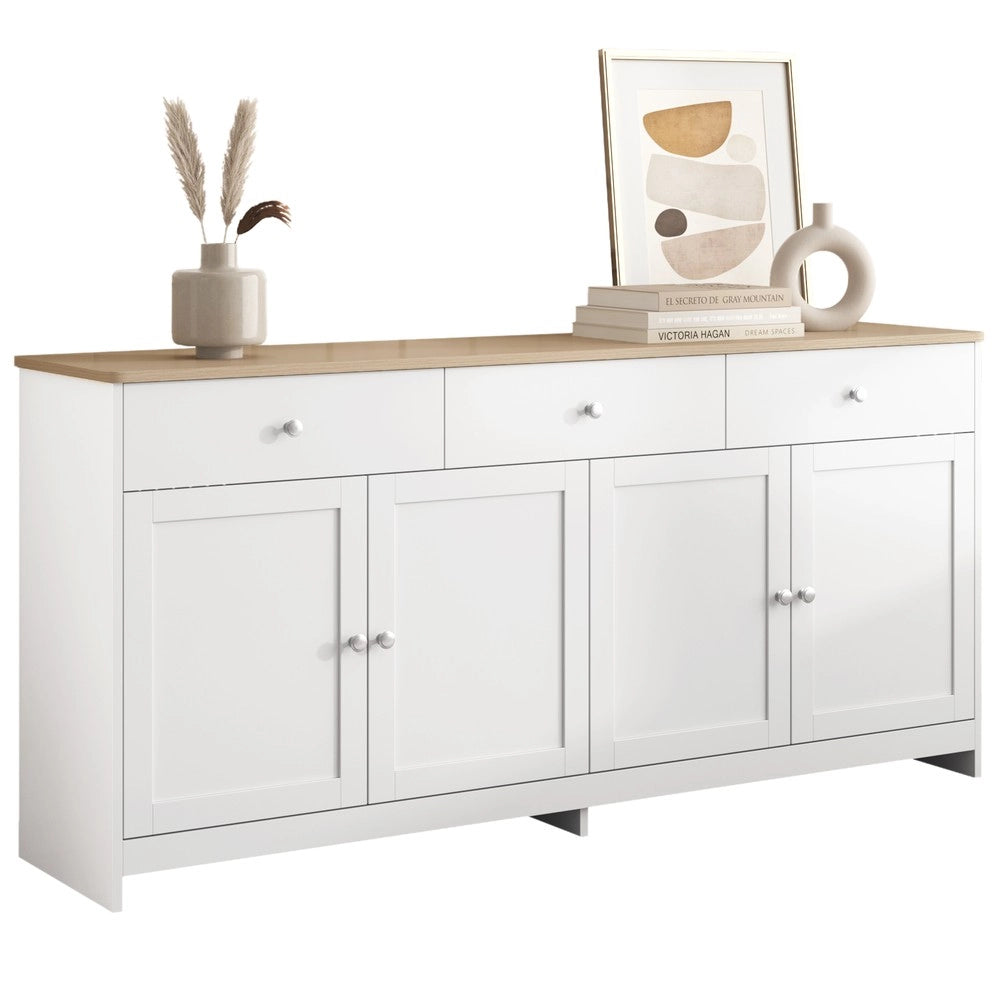 Credenza 4 Ante 3 Cassetti Legno Bianco ¨C MINIMAL ¨C Soggiorno/Sala da Pranzo