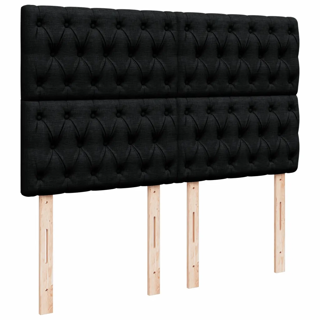 vidaXL Giroletto a Molle con Materasso Nero 160x200 cm in Tessuto