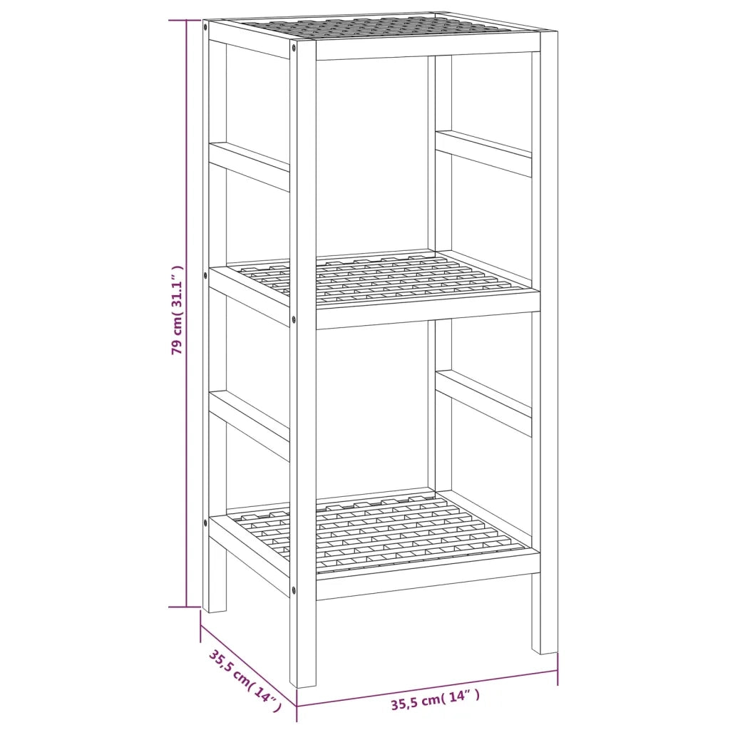 Scaffale da Bagno 35,5x35,5x79 cm in Legno Massello di Noce CFW4443378