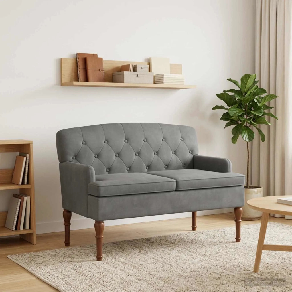 Loveseat con bottoni imbottiti Grigio Scuro 111 x 65 x 79 cm 42041844