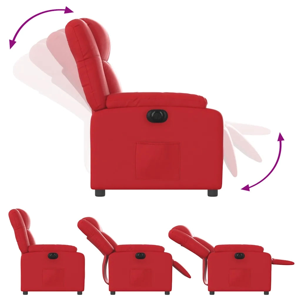 Divano Sedia-Poltrona Reclinabile Elettrica Rossa in Similpelle 801717