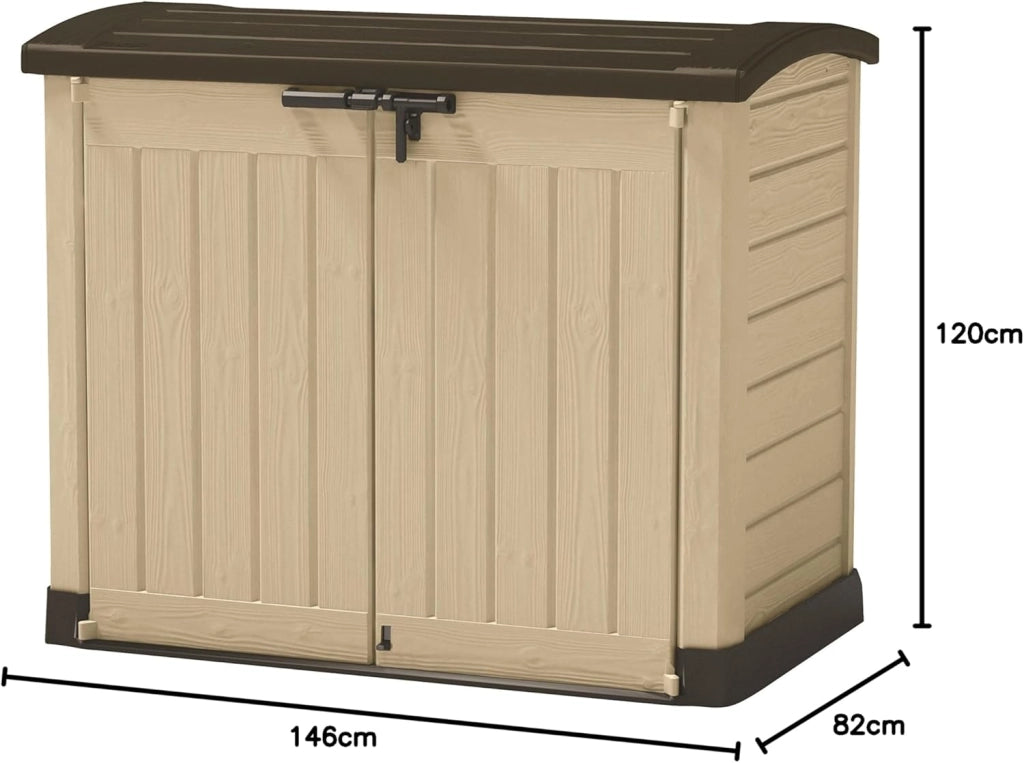 Armadio Porta Attrezzi da Giardino 146x120x82 cm in Resina Keter Store It Out Arc Beige