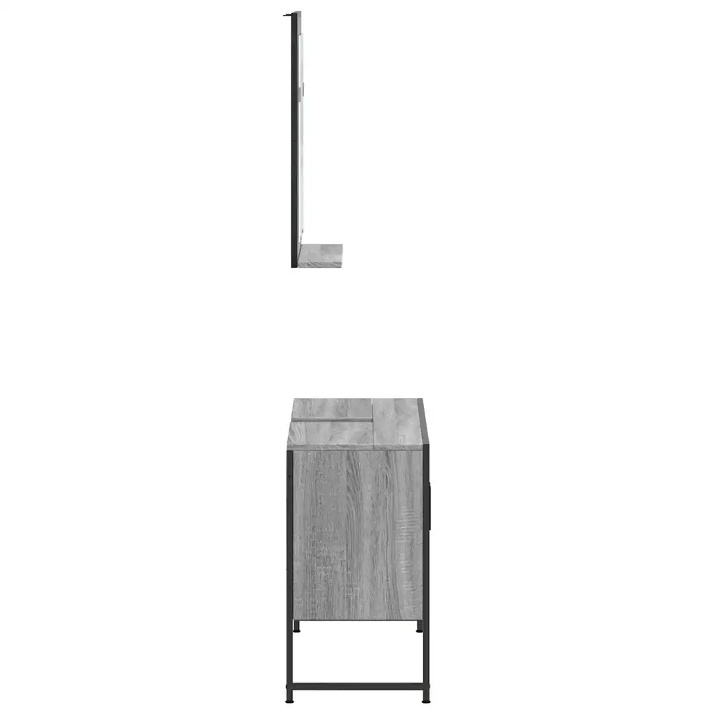 Set Mobili da Bagno 2 pz Grigio Sonoma in Legno Multistrato 3214342