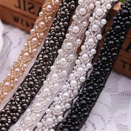 Decorazione con Pizzo per Abiti da Sposa DIY - Nera - 2 Yards - Accessori per Matrimonio