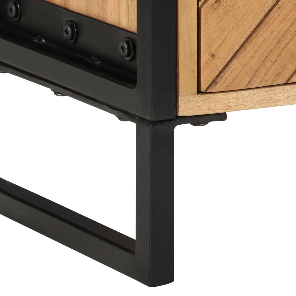 Comodino 40x30x50 cm in legno massello di acacia