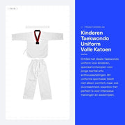 Uniforme Taekwondo per Bambini - Tela a Tinta Intera - Comodo e Sostenibile - Adatto per Arti Marziali - Ideale per la Formazione di Karate - Perfetto per le Lezioni di Taekwondo
