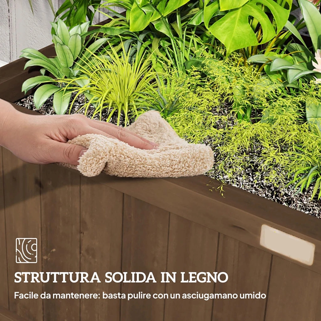 Fioriera da Giardino con Traliccio per Piante Rampicanti 90x45x183 cm in Legno di Abete Marrone