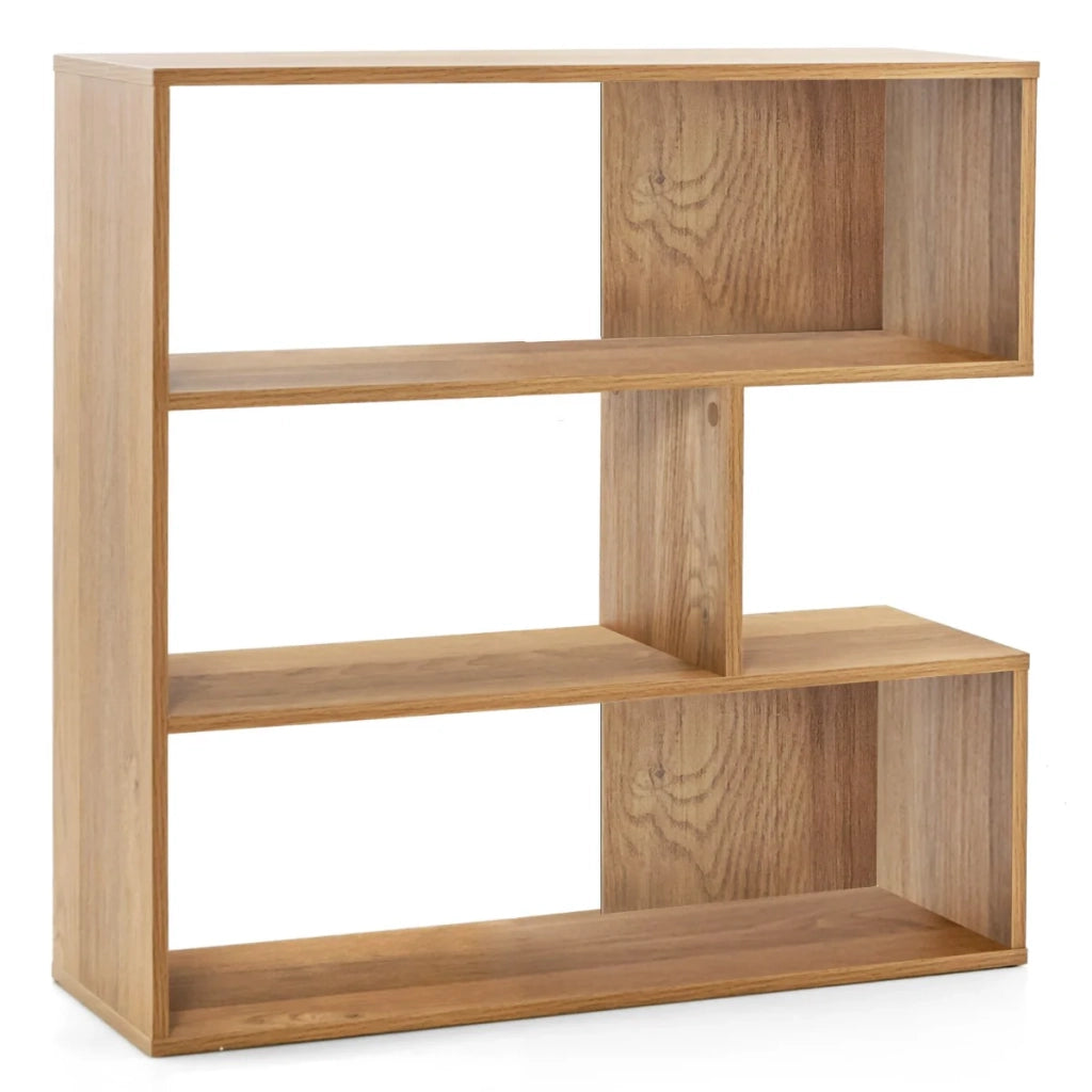 Libreria concava con 3 ripiani 84 x 29,5 x 83,5 cm design moderno con stabilità rinforzata in legno naturale 20_0018390